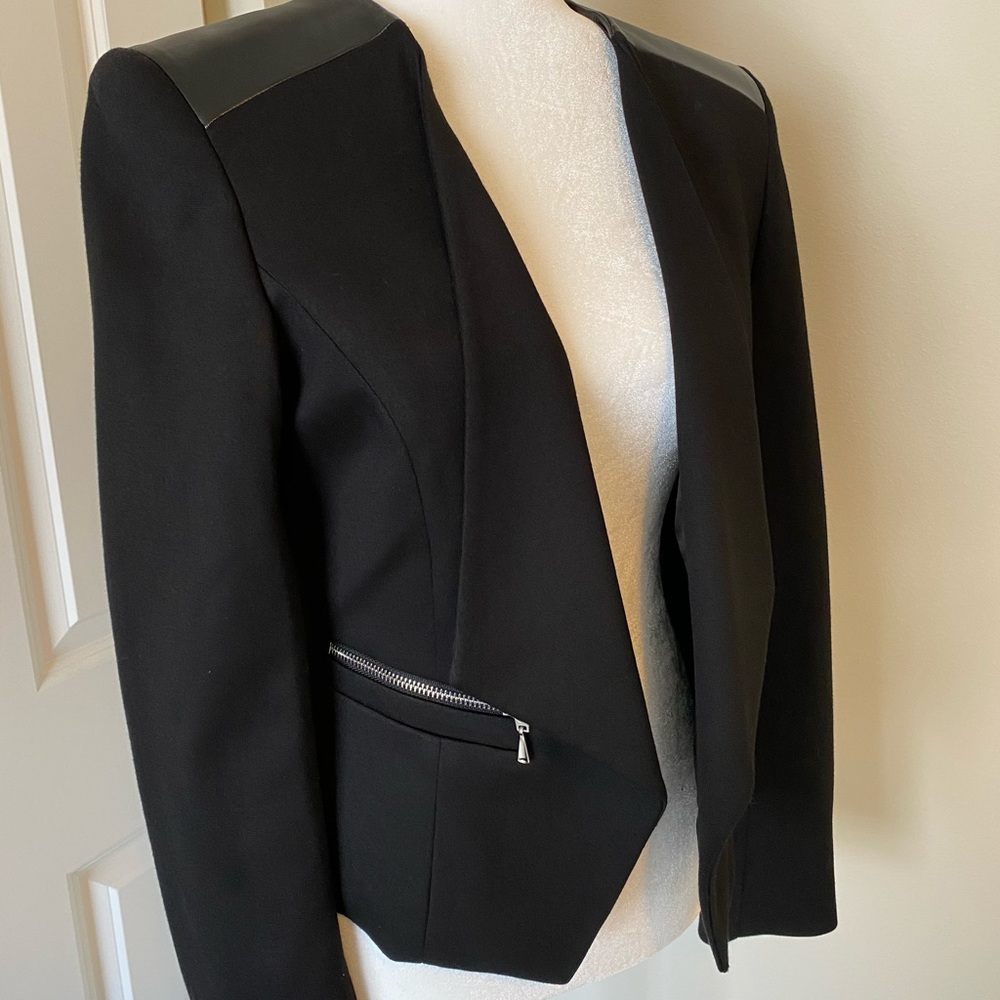 Express brand black blazer/ leather accents
